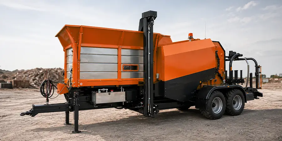 Construction site mobile baler